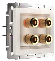 Розетка аудио без рамки Werkel 2-м. перламутровый рифленый картинка